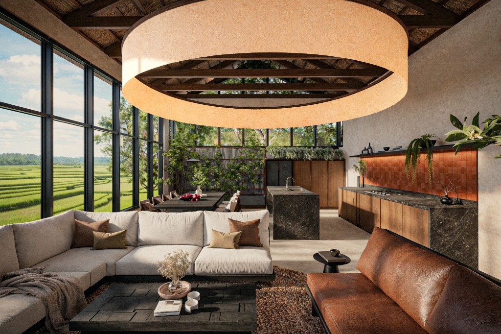 Silawana villa living room render